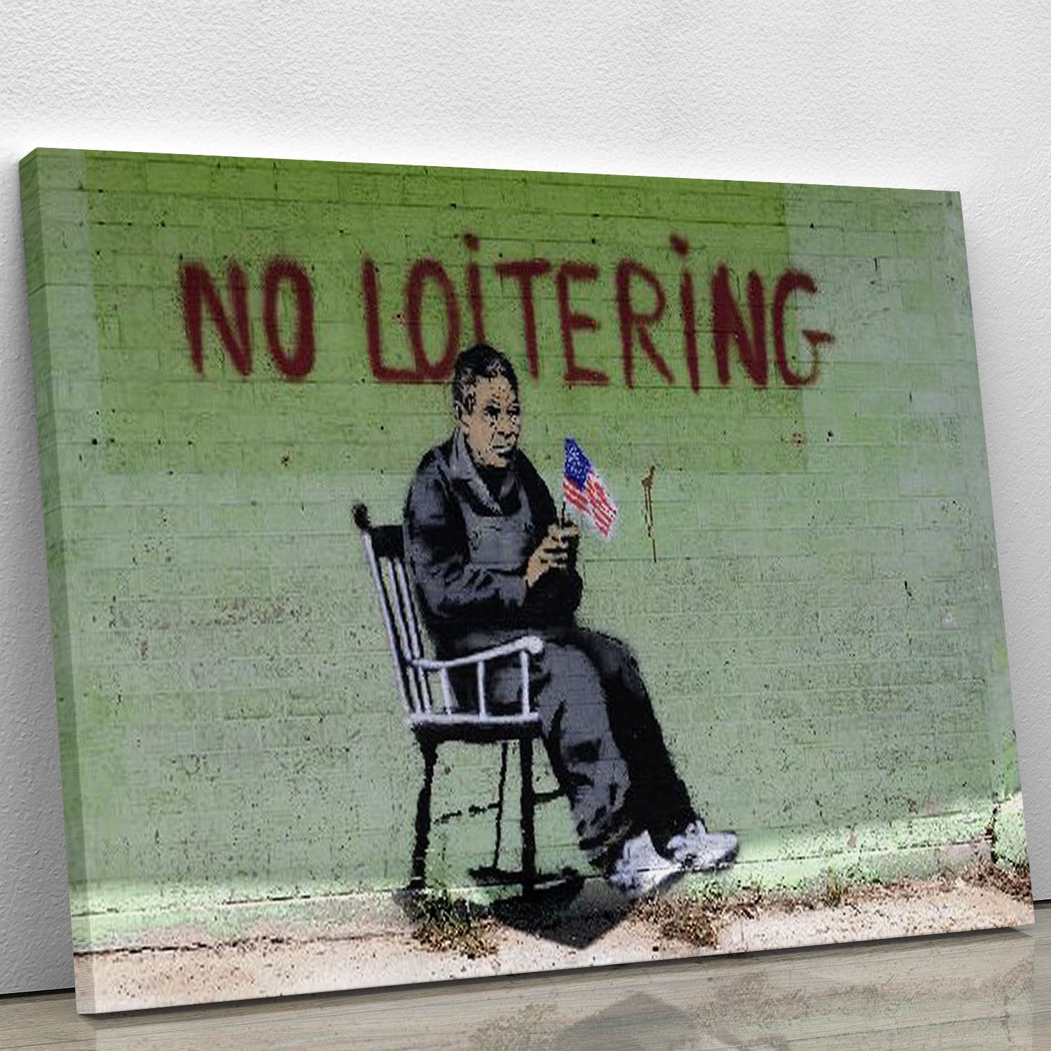 Banksy No Loitering Canvas Print or Poster