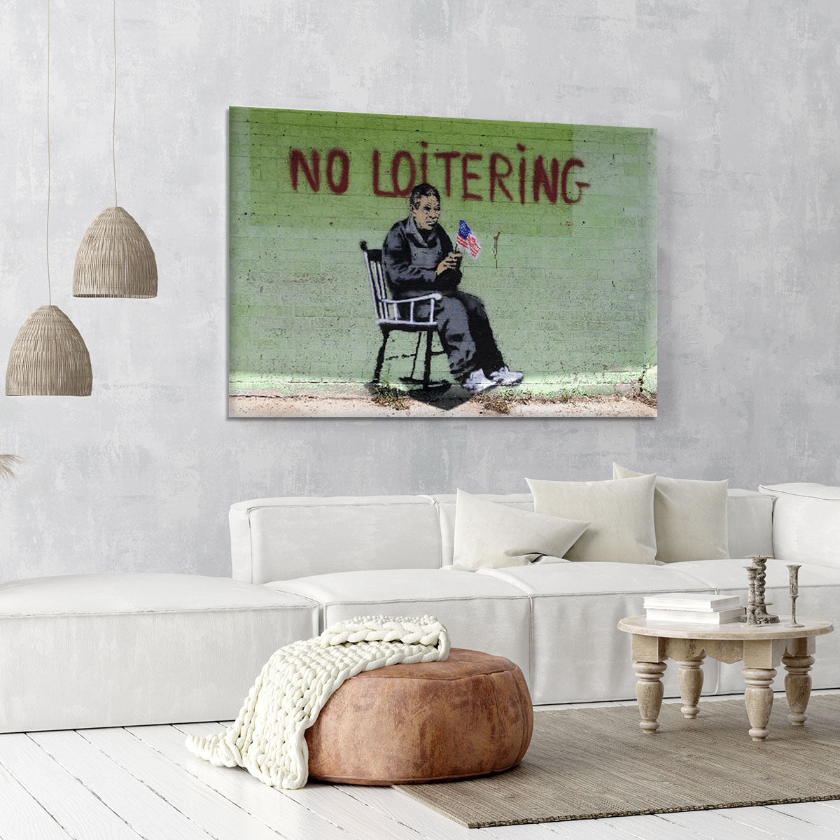 Banksy No Loitering Canvas Print or Poster - Canvas Art Rocks - 6