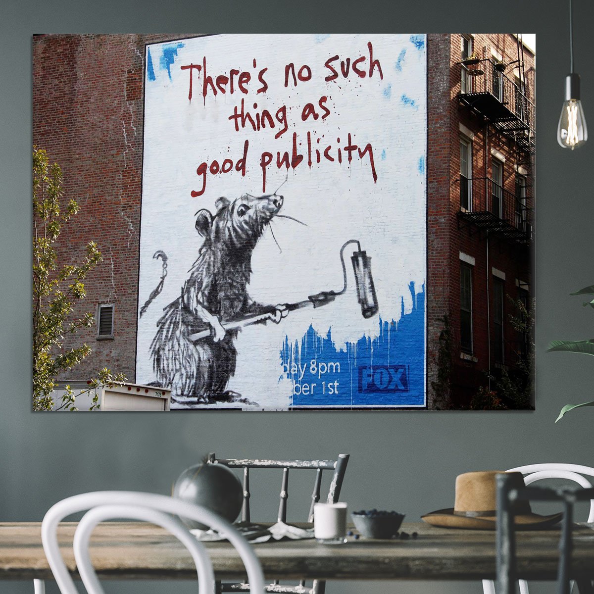 Banksy No Such Thing As Good Publicity Canvas Print or Poster