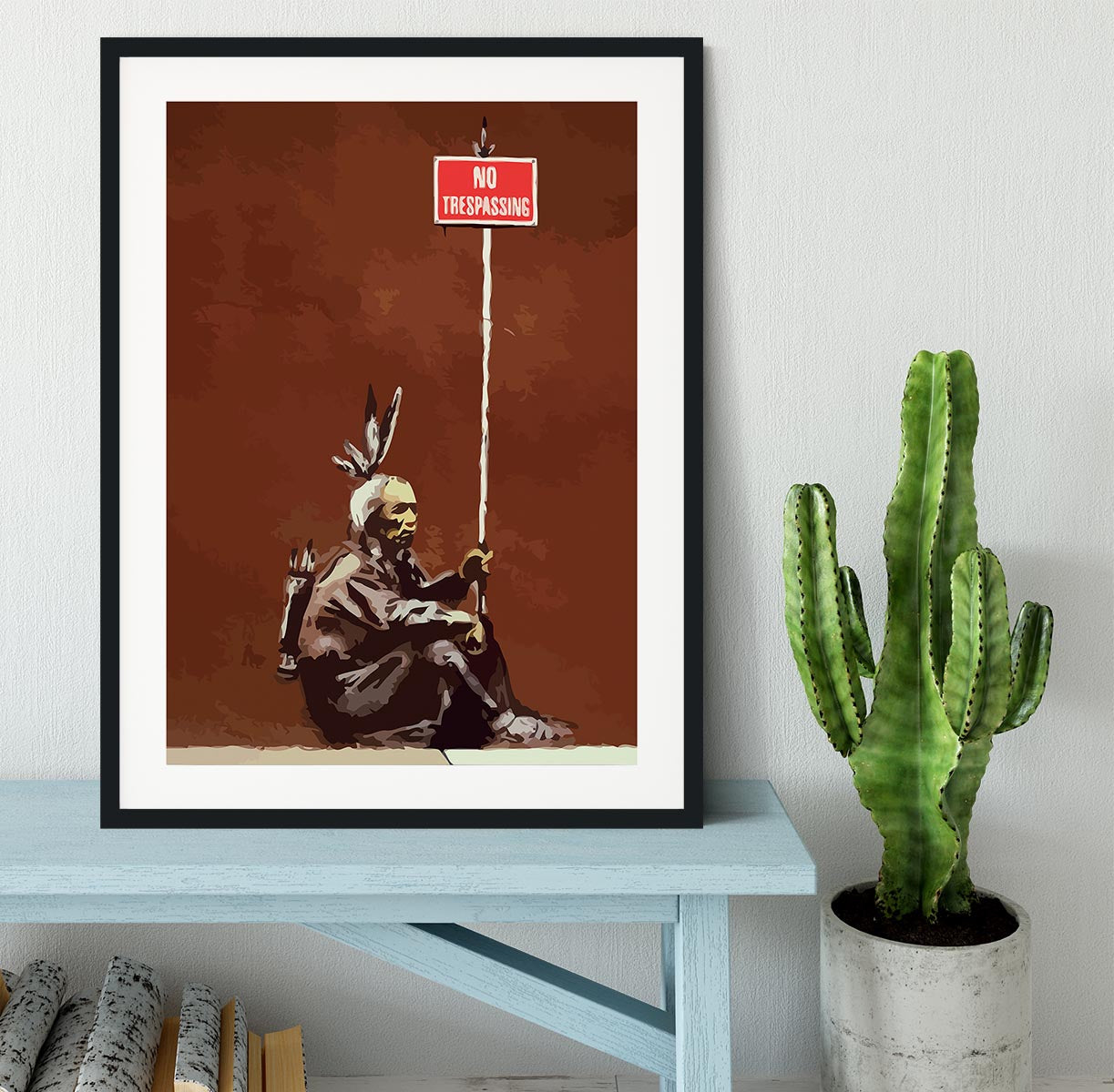 Banksy No Trespassing Framed Print - Canvas Art Rocks - 1
