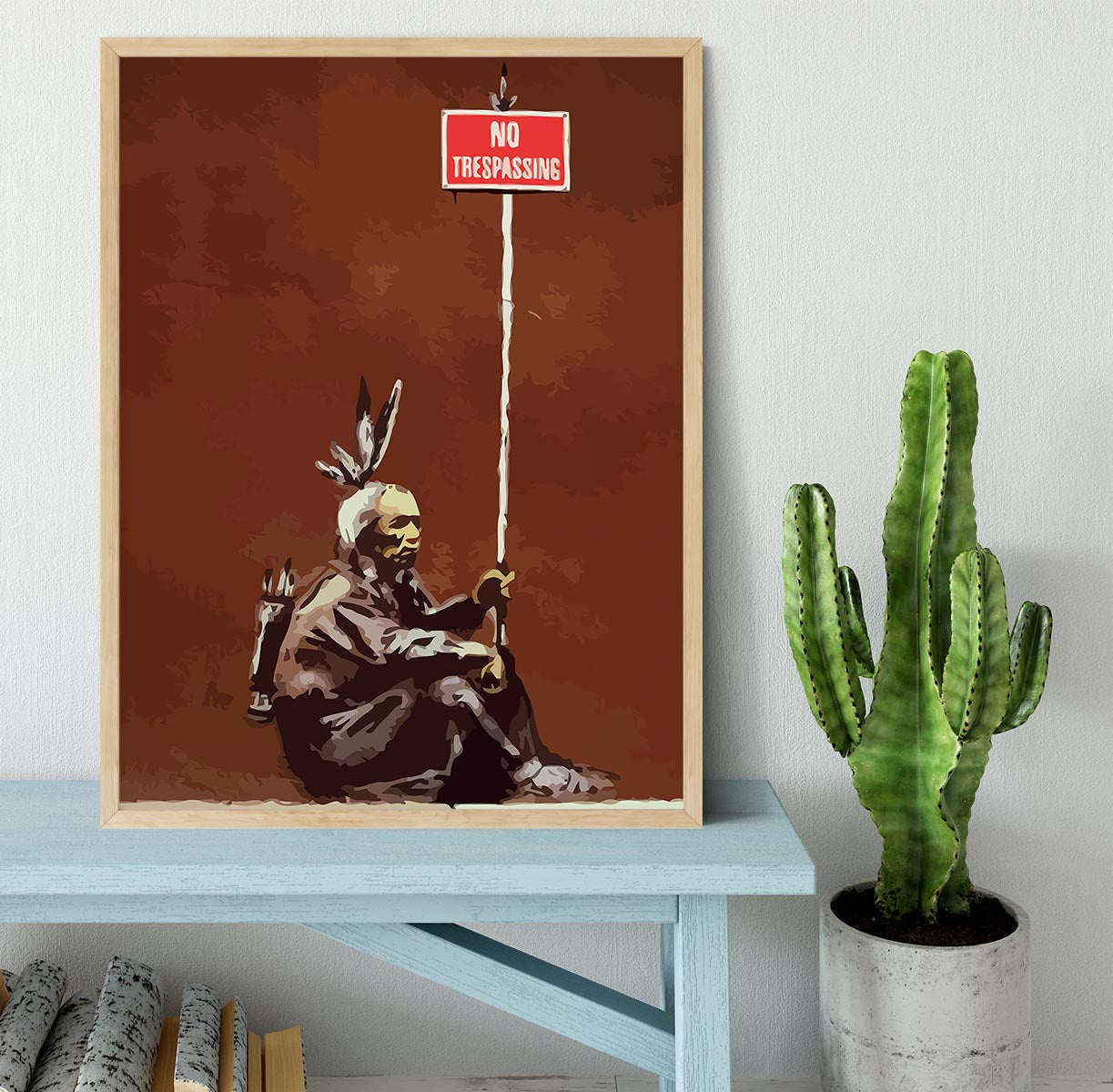 Banksy No Trespassing Framed Print - Canvas Art Rocks - 4