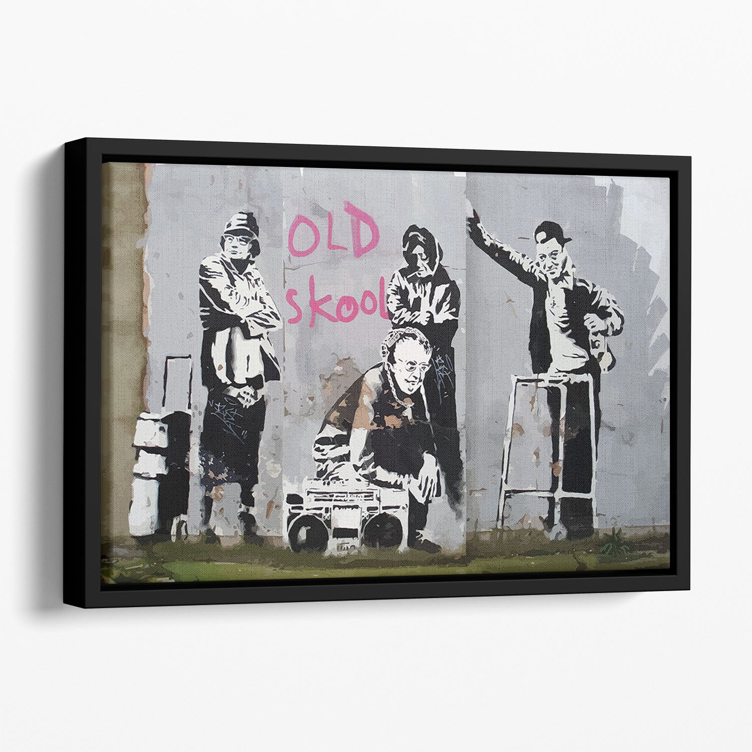 Banksy Old Skool Floating Framed Canvas