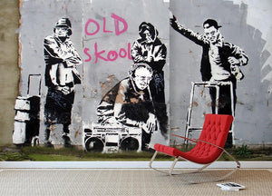 Banksy Old Skool Wall Mural Wallpaper - Canvas Art Rocks - 2
