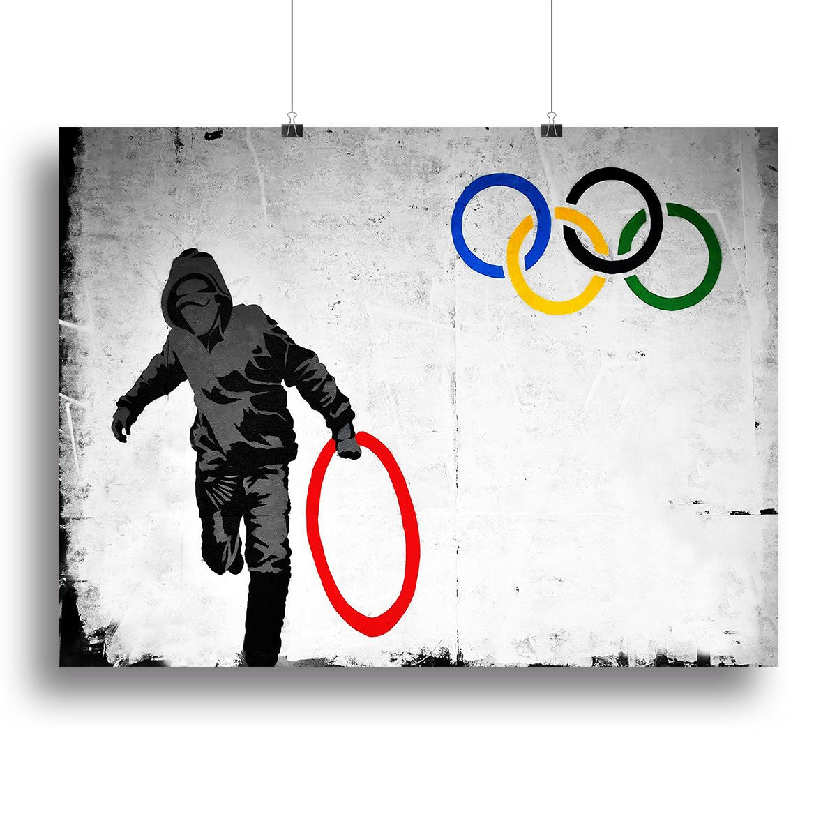 Banksy Olympic Rings Looter Canvas Print or Poster