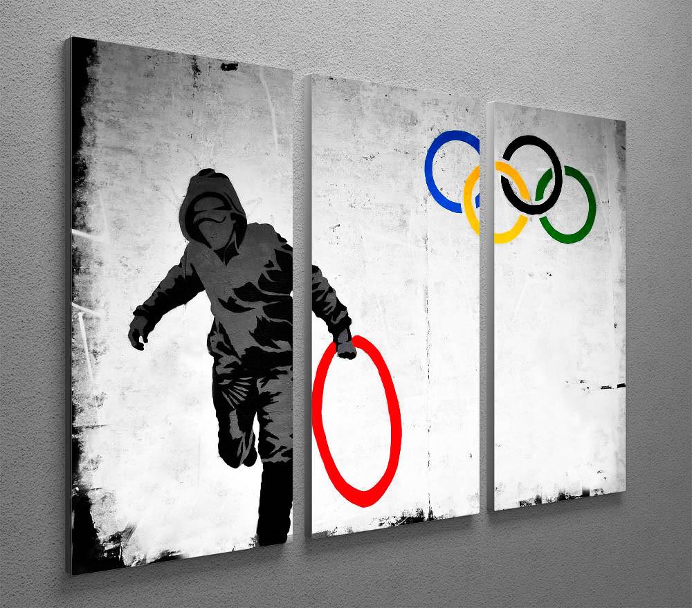 Banksy Olympic Rings 3 Split Canvas Print - Canvas Art Rocks