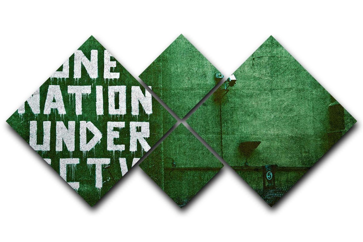 Banksy One Nation Under CCTV 4 Square Multi Panel Canvas  - Canvas Art Rocks - 1