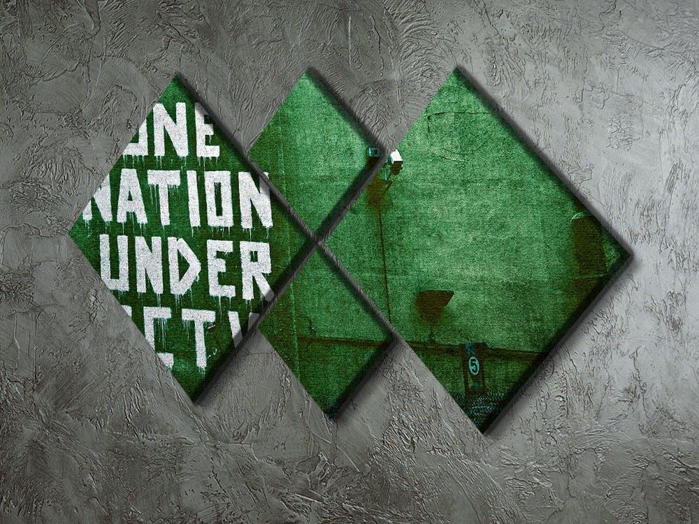 Banksy One Nation Under CCTV 4 Square Multi Panel Canvas - Canvas Art Rocks - 2