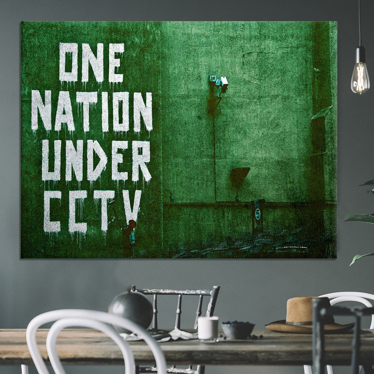 Banksy One Nation Under CCTV Canvas Print or Poster