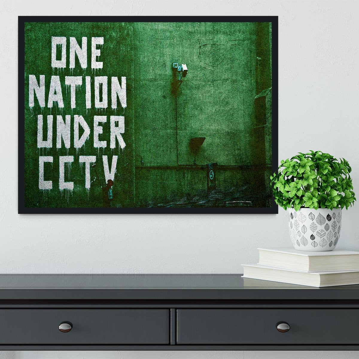 Banksy One Nation Under CCTV Framed Print - Canvas Art Rocks - 2