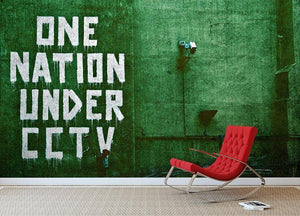 Banksy One Nation Under CCTV Wall Mural Wallpaper - Canvas Art Rocks - 2