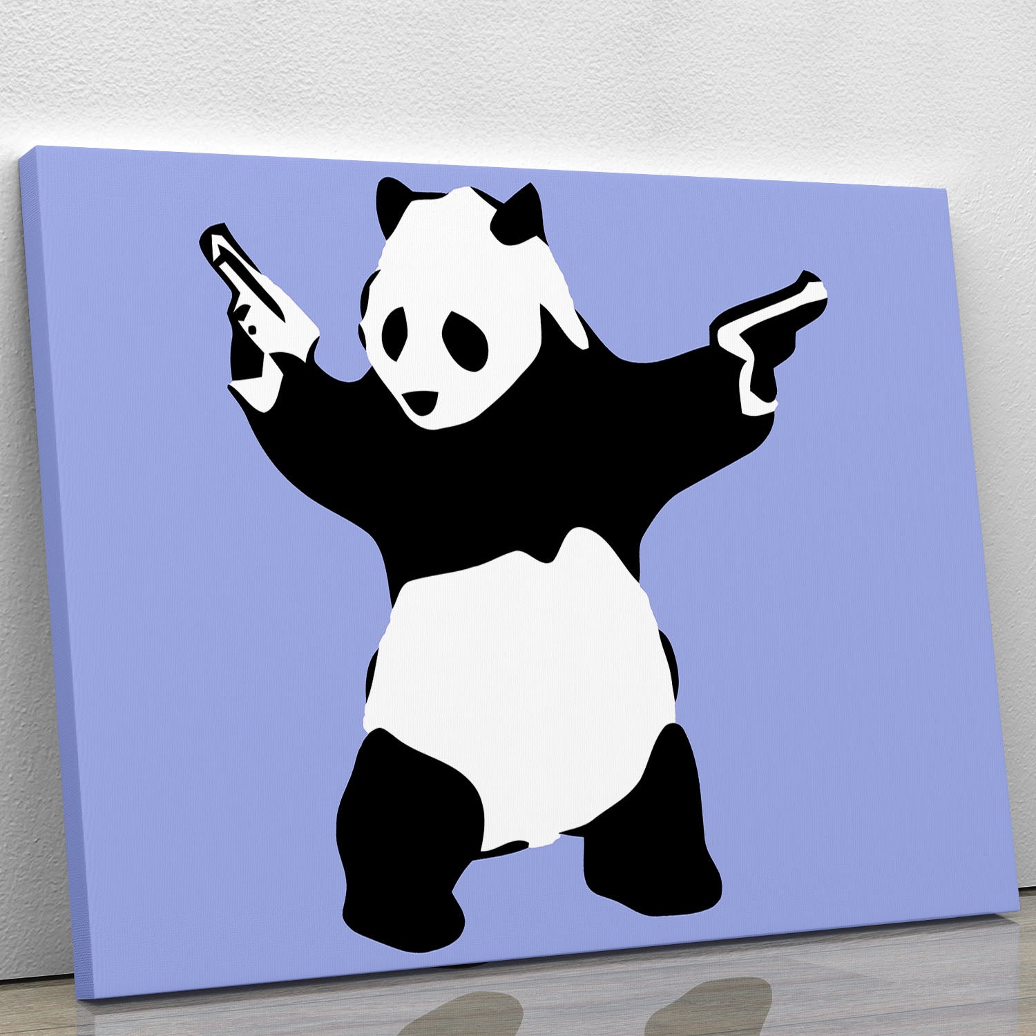 Banksy Panda Blue Canvas Print or Poster - Canvas Art Rocks - 1