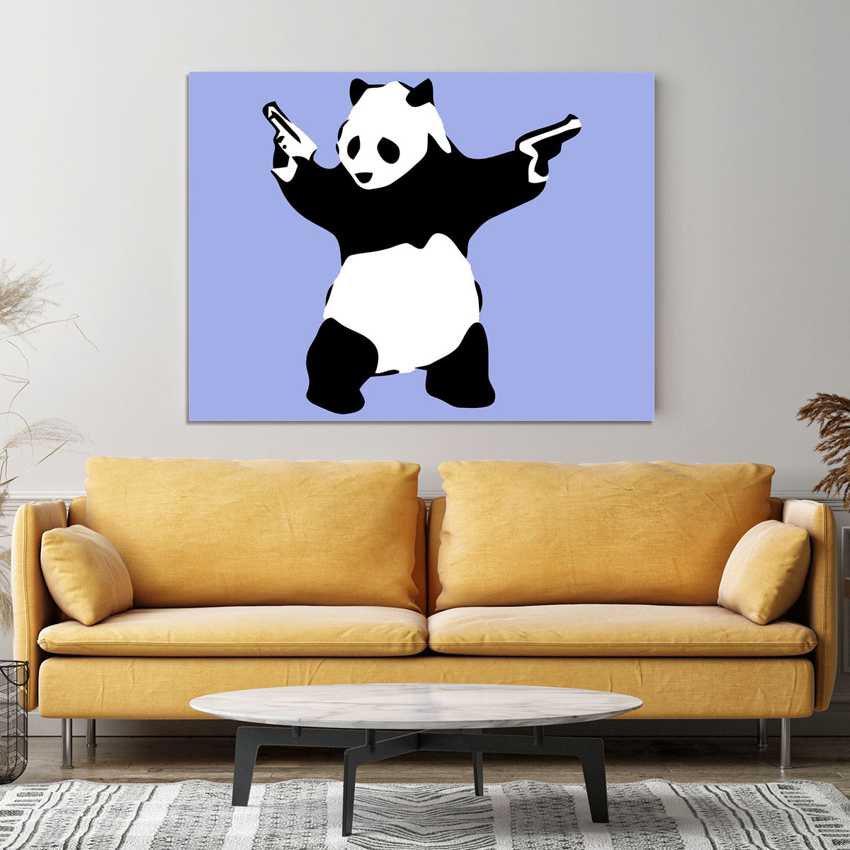 Banksy Panda Blue Canvas Print or Poster - Canvas Art Rocks - 4