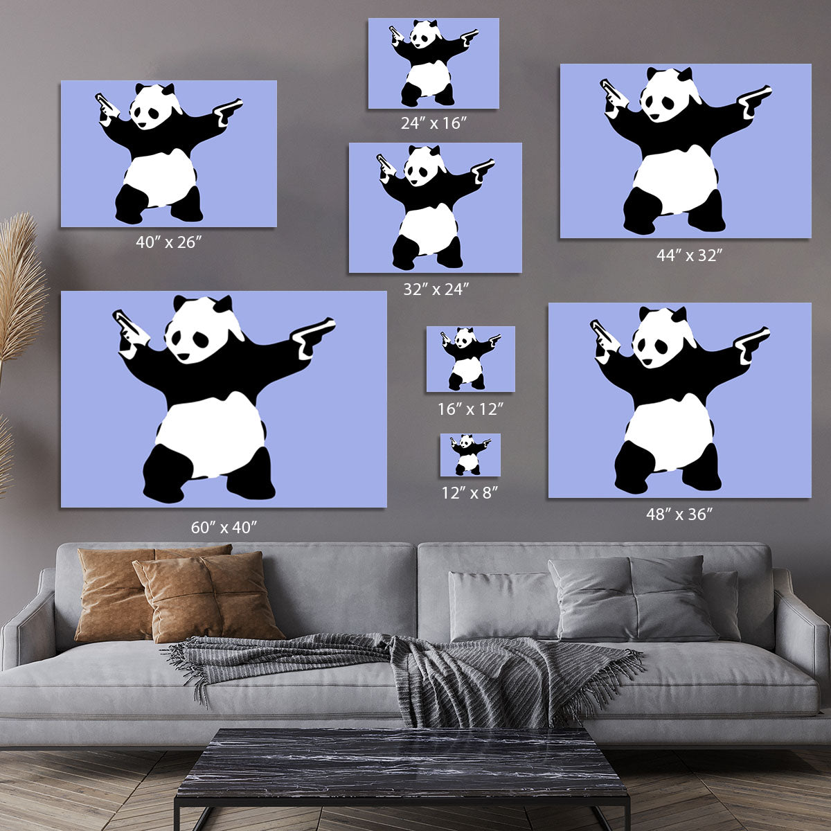 Banksy Panda Blue Canvas Print or Poster - Canvas Art Rocks - 7