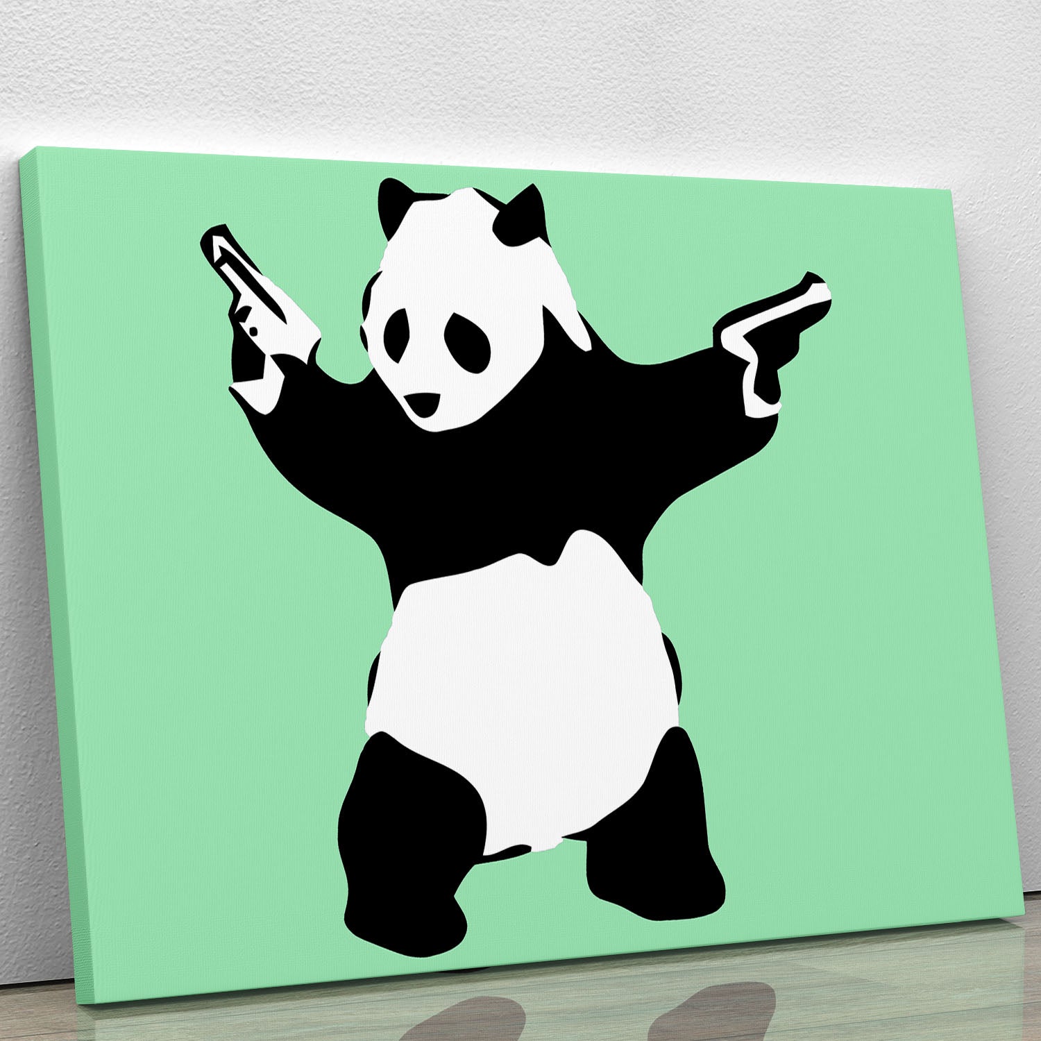 Banksy Panda Green Canvas Print or Poster - Canvas Art Rocks - 1
