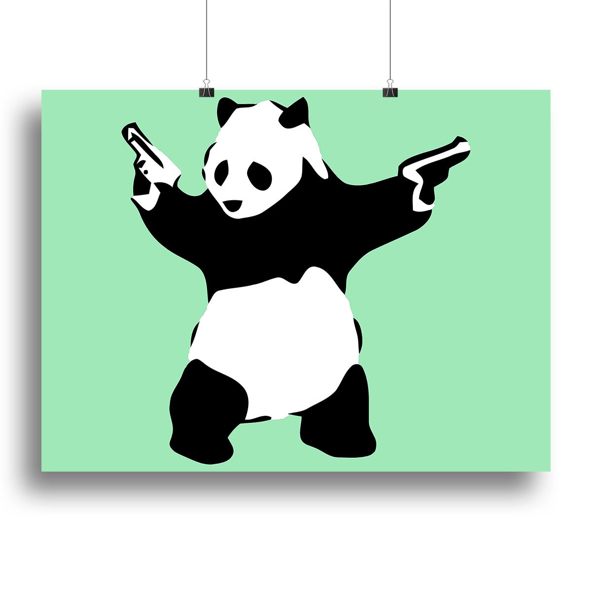 Banksy Panda Green Canvas Print or Poster - Canvas Art Rocks - 2
