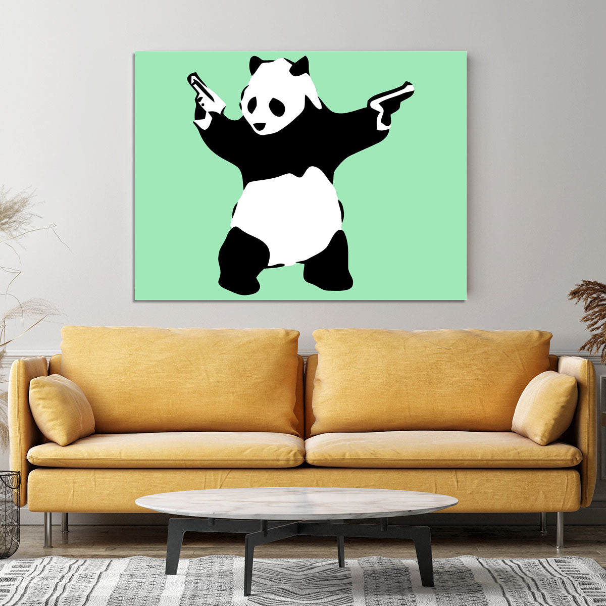 Banksy Panda Green Canvas Print or Poster - Canvas Art Rocks - 4