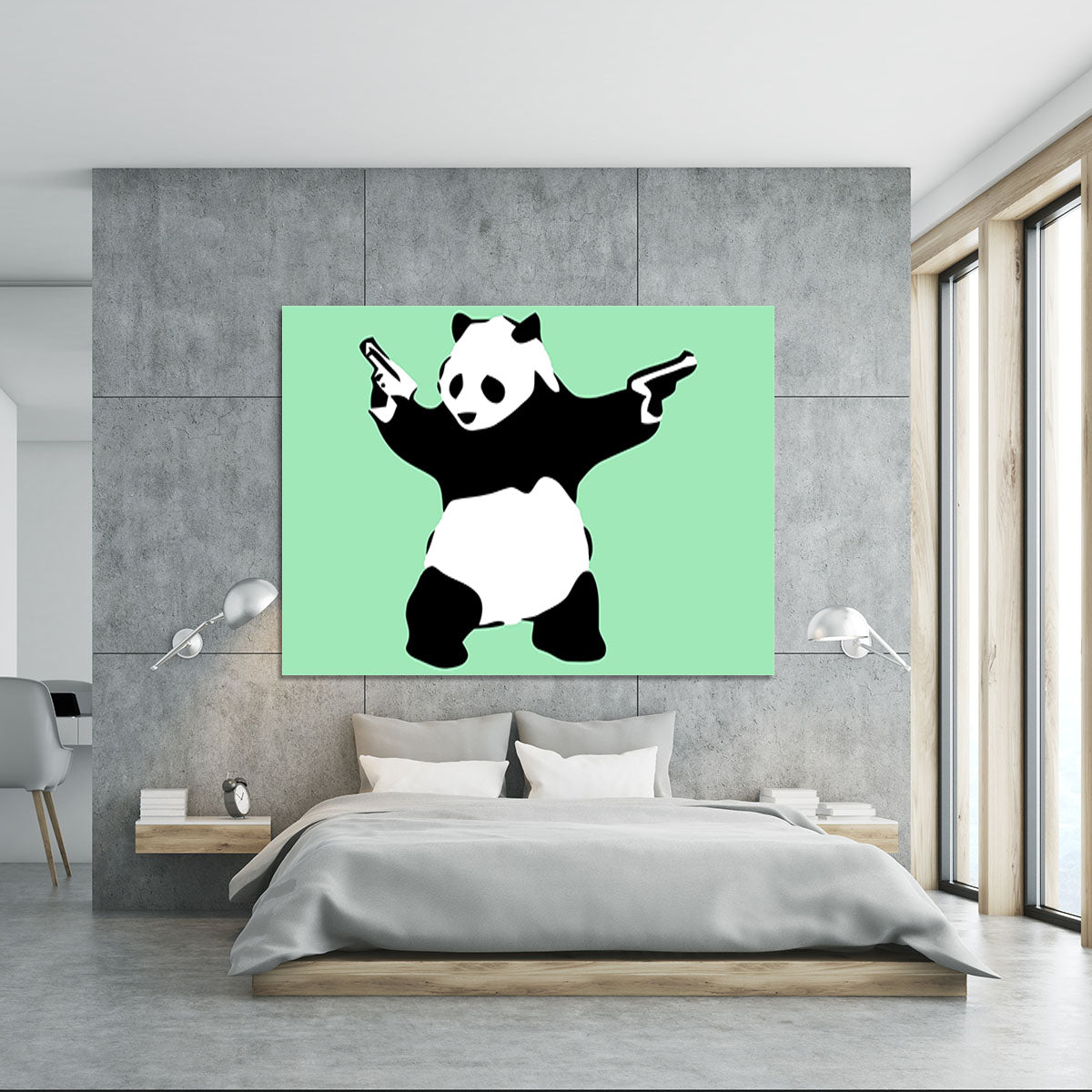 Banksy Panda Green Canvas Print or Poster - Canvas Art Rocks - 5