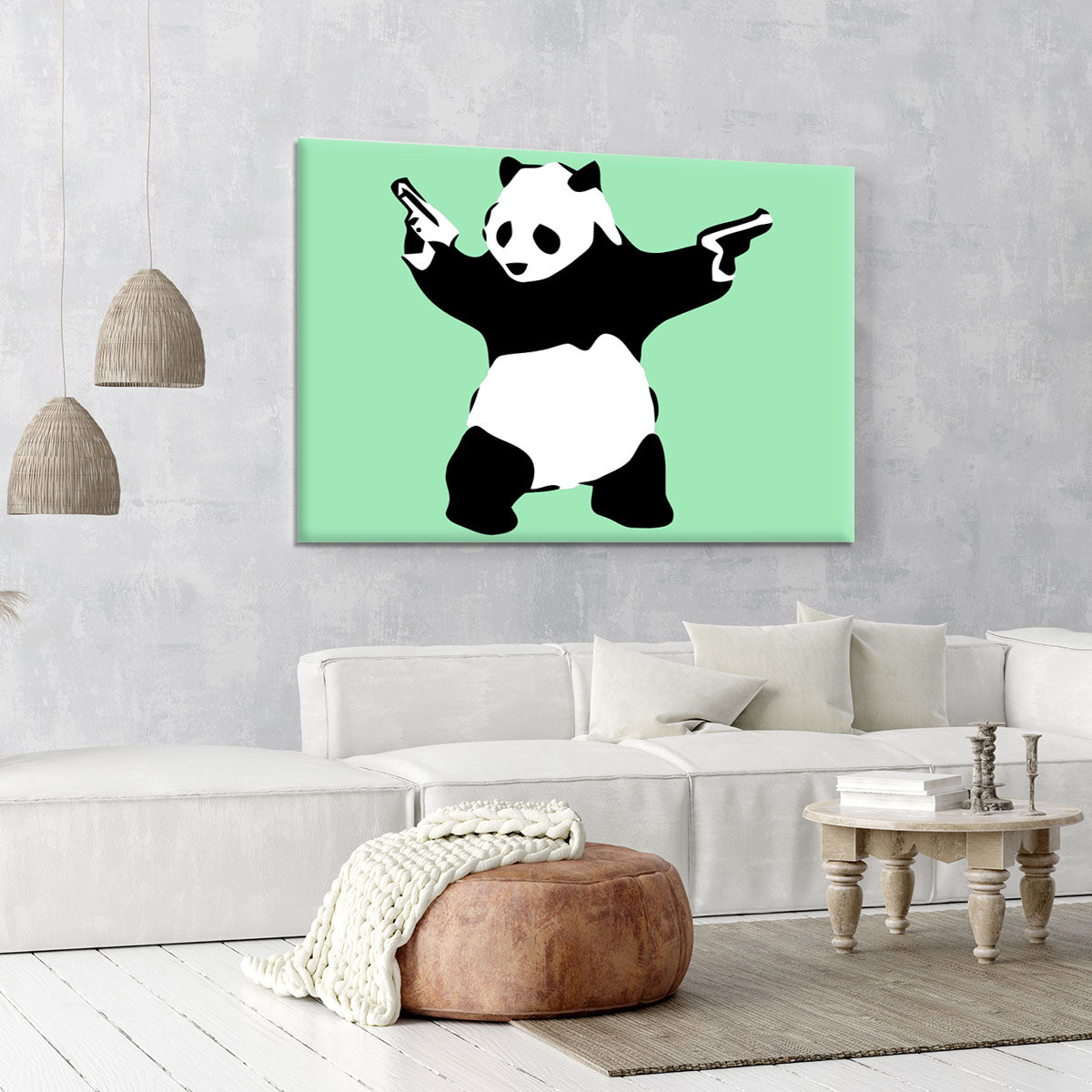 Banksy Panda Green Canvas Print or Poster - Canvas Art Rocks - 6