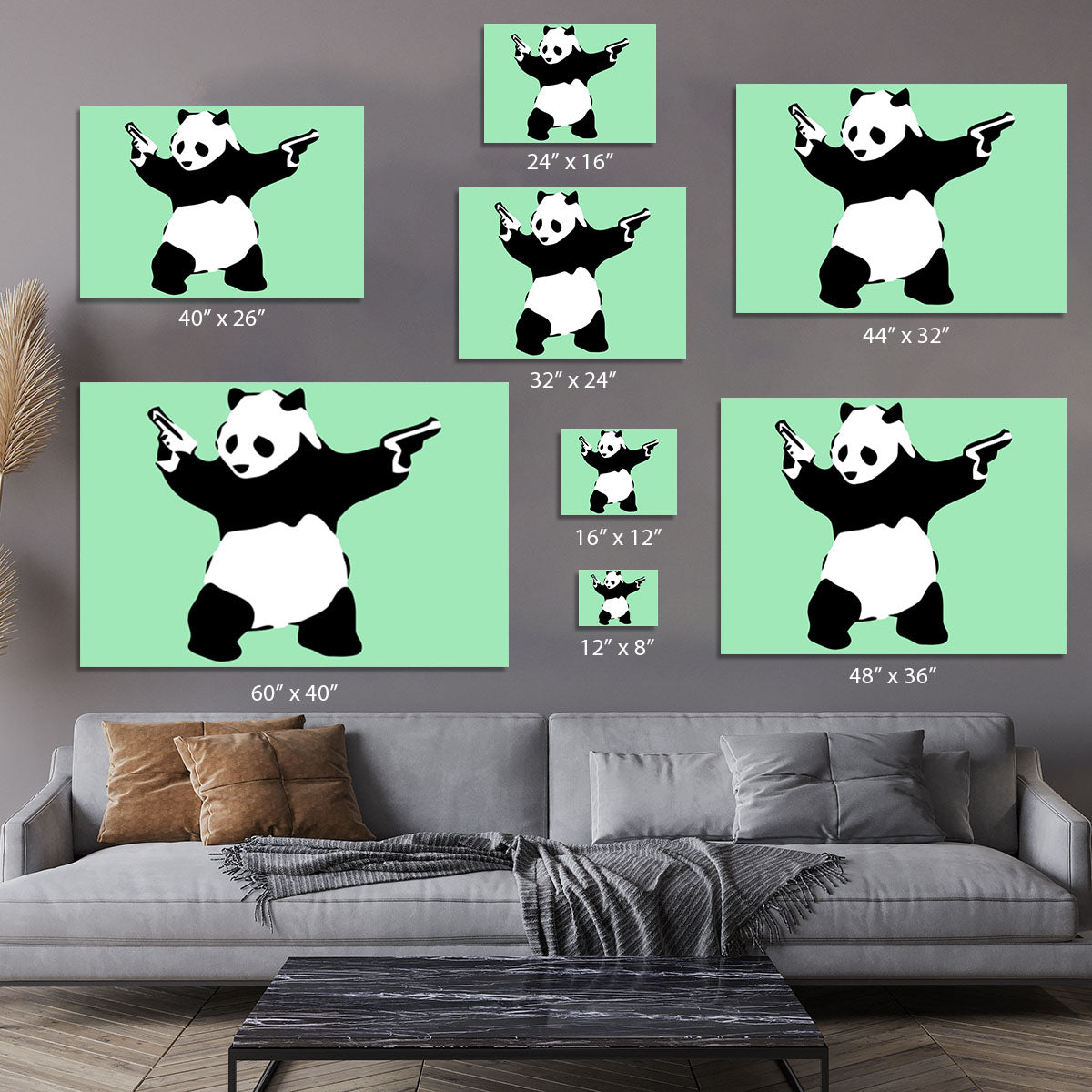 Banksy Panda Green Canvas Print or Poster - Canvas Art Rocks - 7