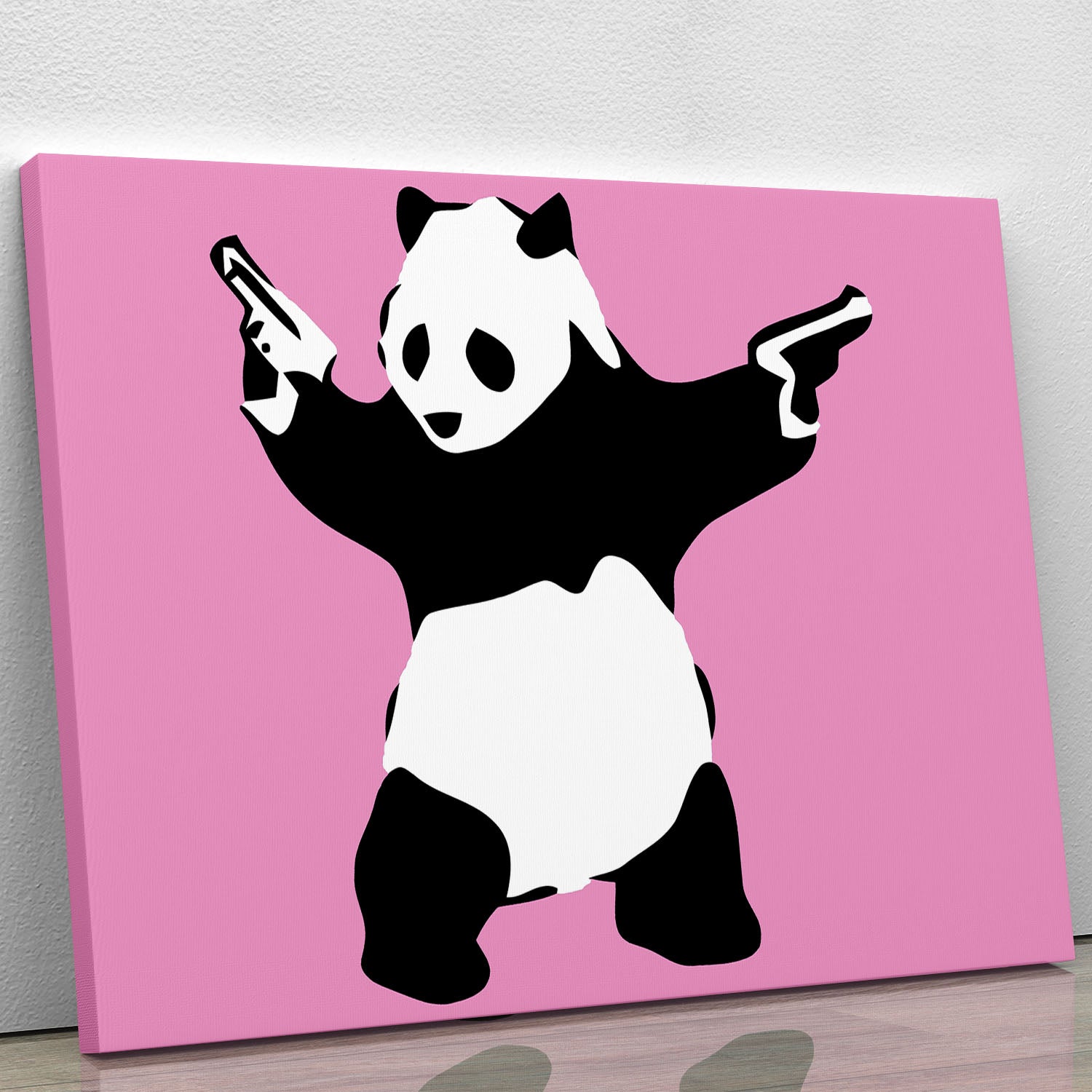 Banksy Panda Pink Canvas Print or Poster - Canvas Art Rocks - 1