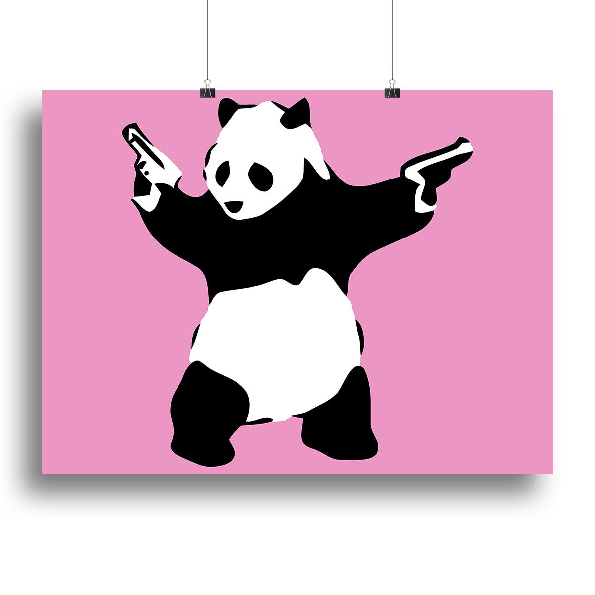 Banksy Panda Pink Canvas Print or Poster - Canvas Art Rocks - 2