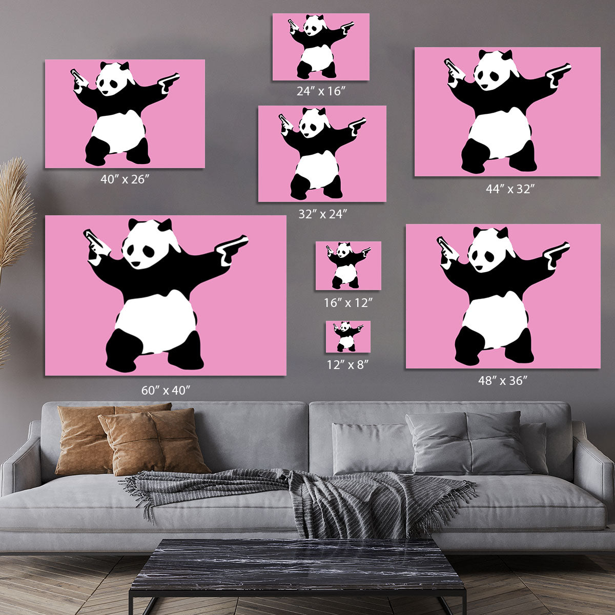 Banksy Panda Pink Canvas Print or Poster - Canvas Art Rocks - 7