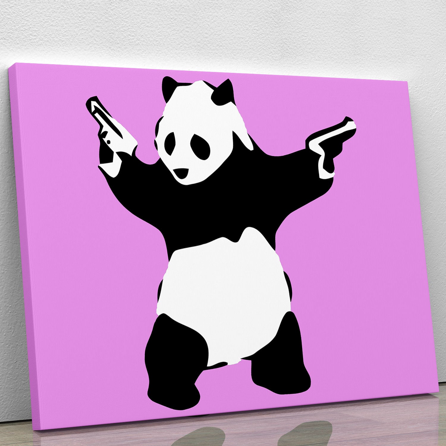 Banksy Panda Purple Canvas Print or Poster - Canvas Art Rocks - 1