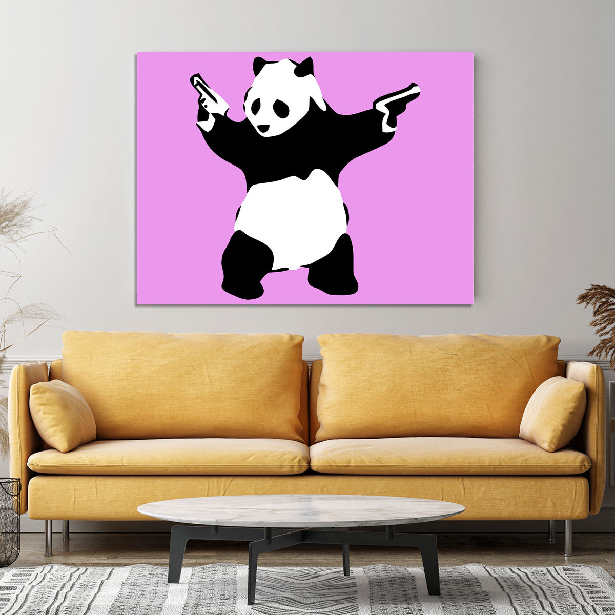 Banksy Panda Purple Canvas Print or Poster - Canvas Art Rocks - 4