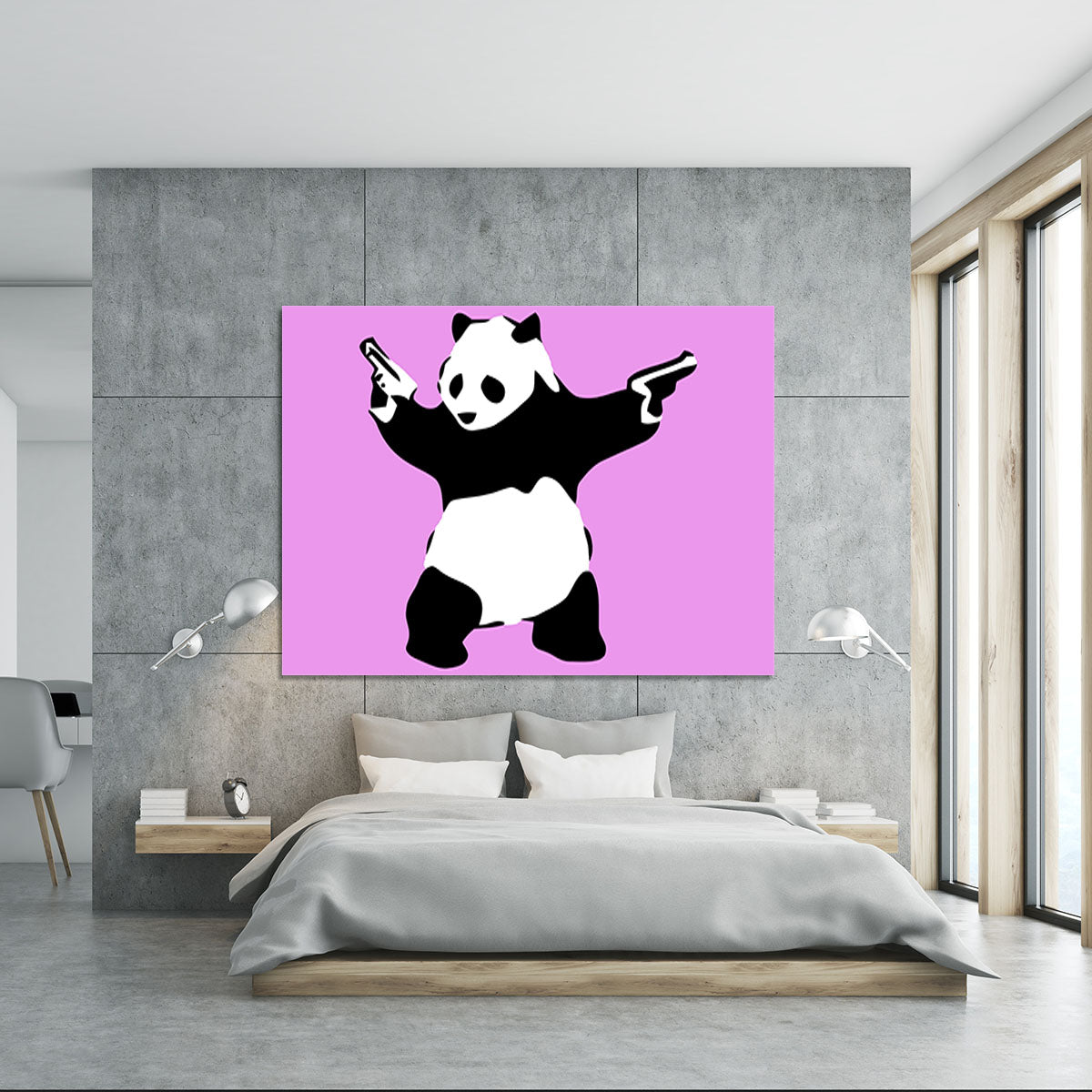 Banksy Panda Purple Canvas Print or Poster - Canvas Art Rocks - 5