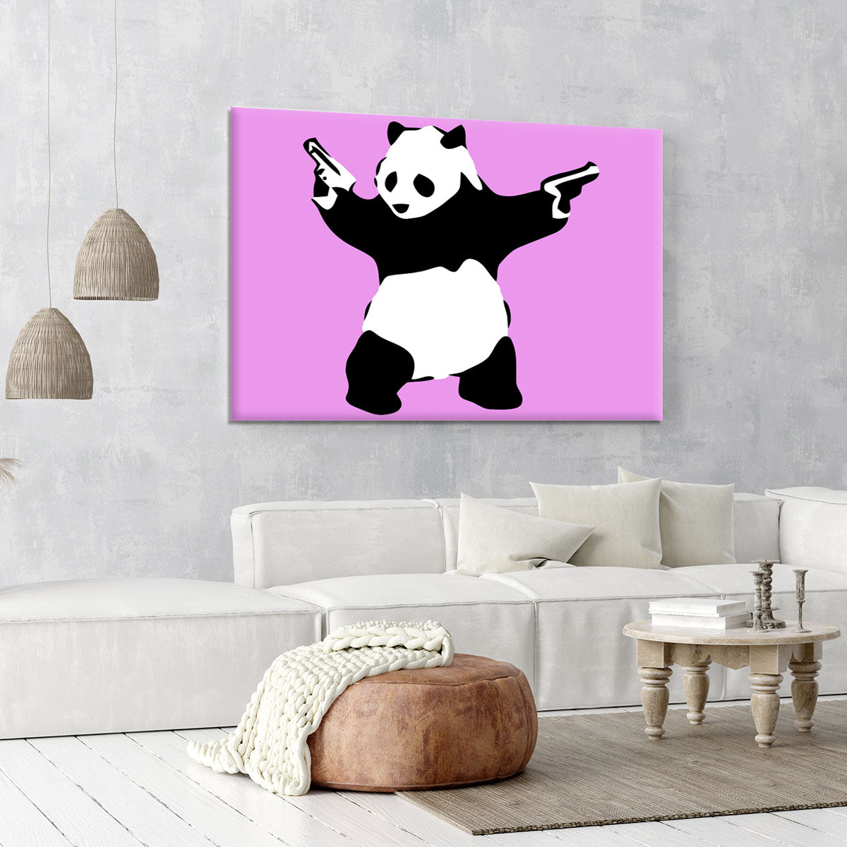 Banksy Panda Purple Canvas Print or Poster - Canvas Art Rocks - 6