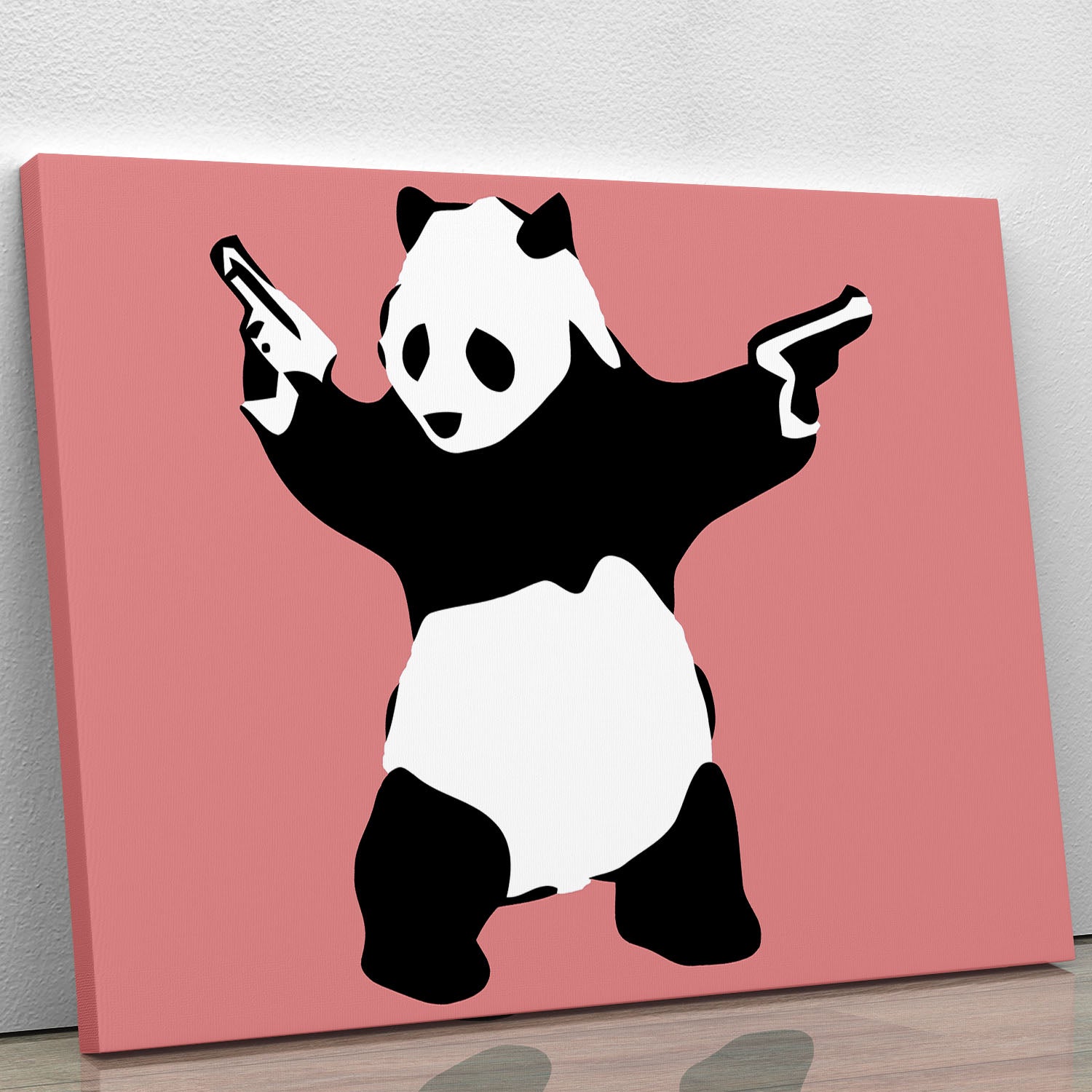 Banksy Panda Red Canvas Print or Poster - Canvas Art Rocks - 1