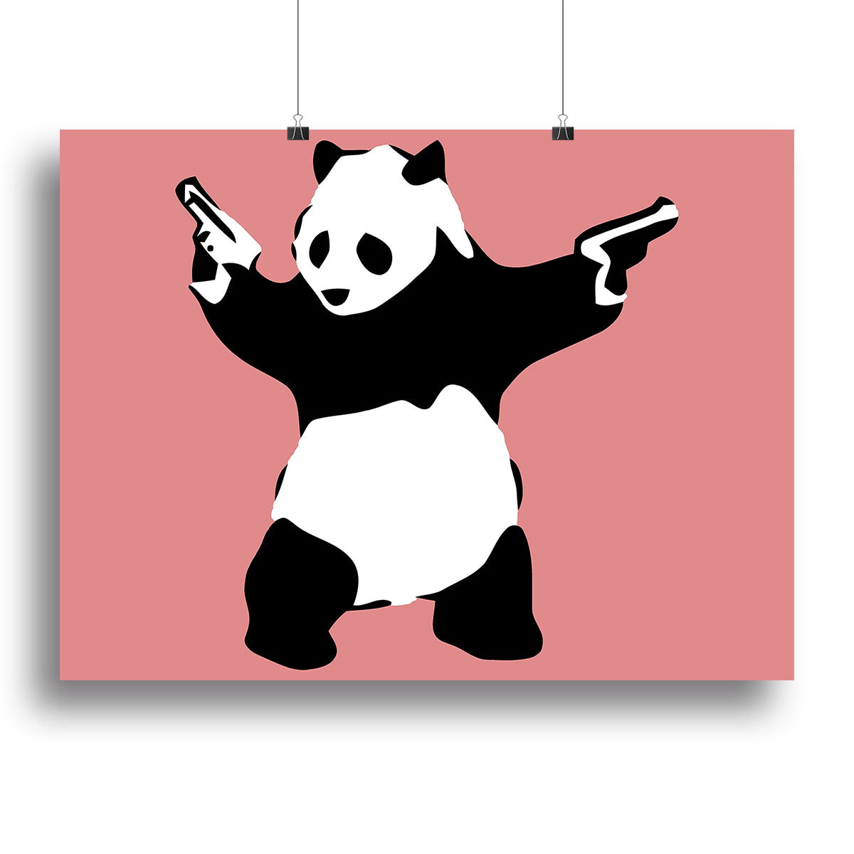 Banksy Panda Red Canvas Print or Poster - Canvas Art Rocks - 2