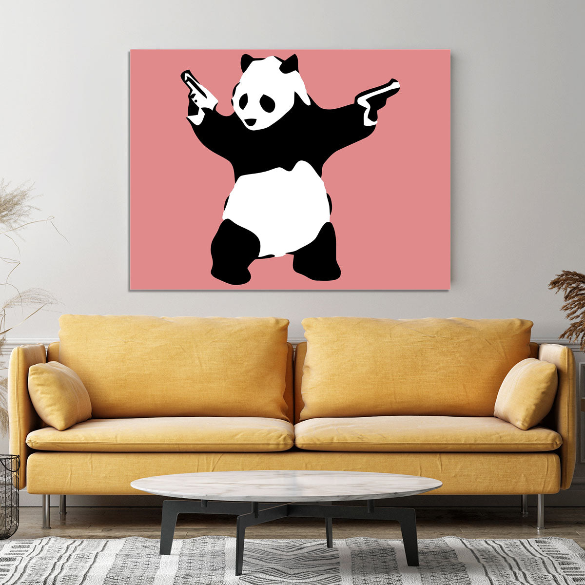 Banksy Panda Red Canvas Print or Poster - Canvas Art Rocks - 4