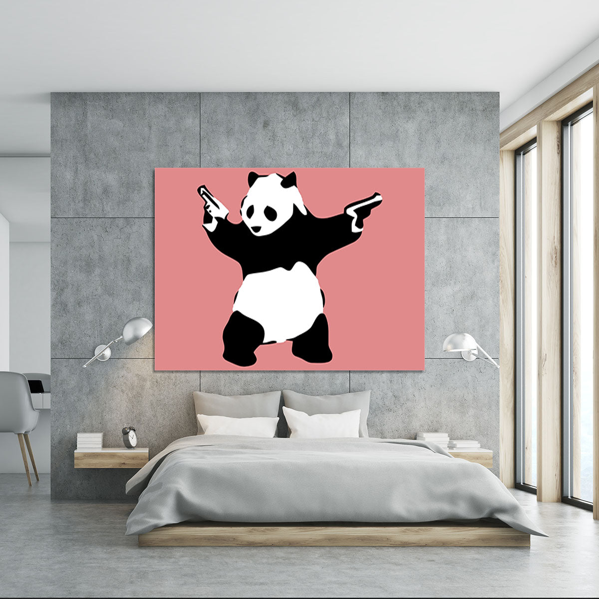 Banksy Panda Red Canvas Print or Poster - Canvas Art Rocks - 5