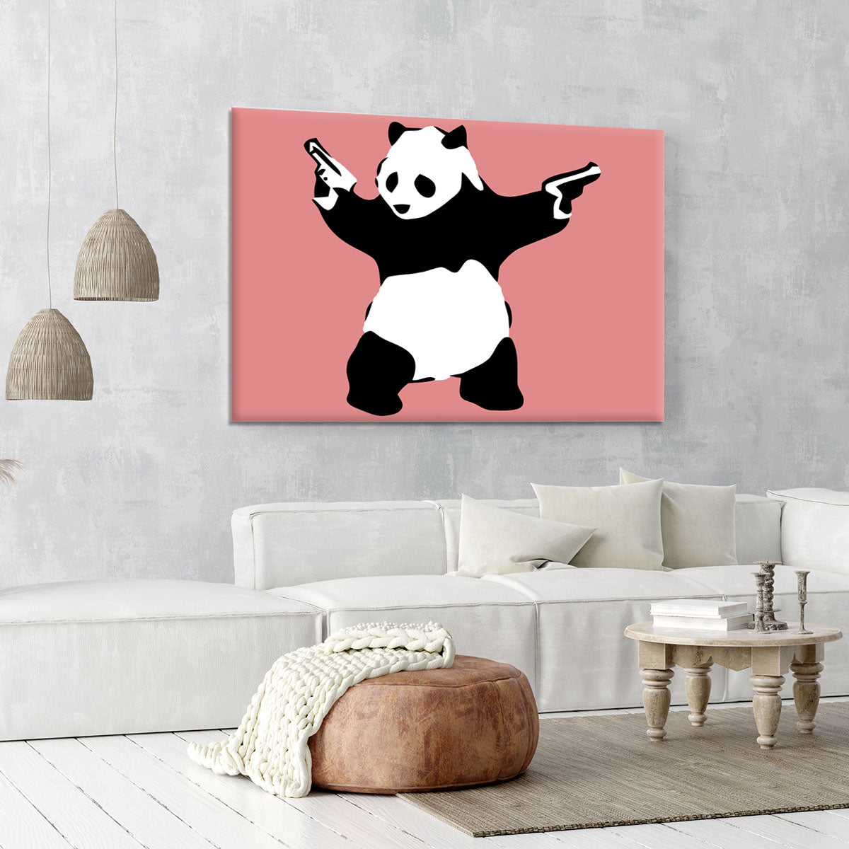 Banksy Panda Red Canvas Print or Poster - Canvas Art Rocks - 6