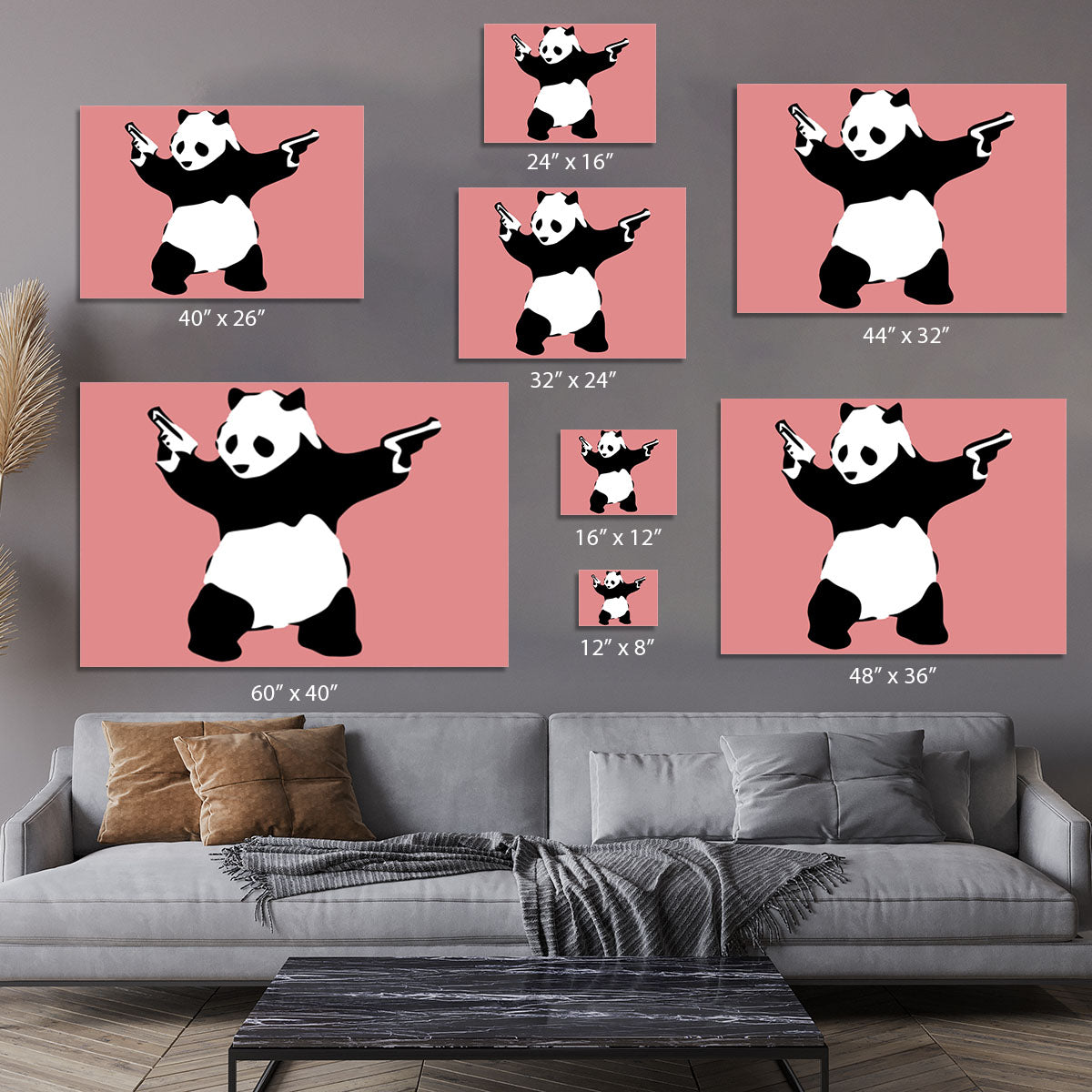 Banksy Panda Red Canvas Print or Poster - Canvas Art Rocks - 7