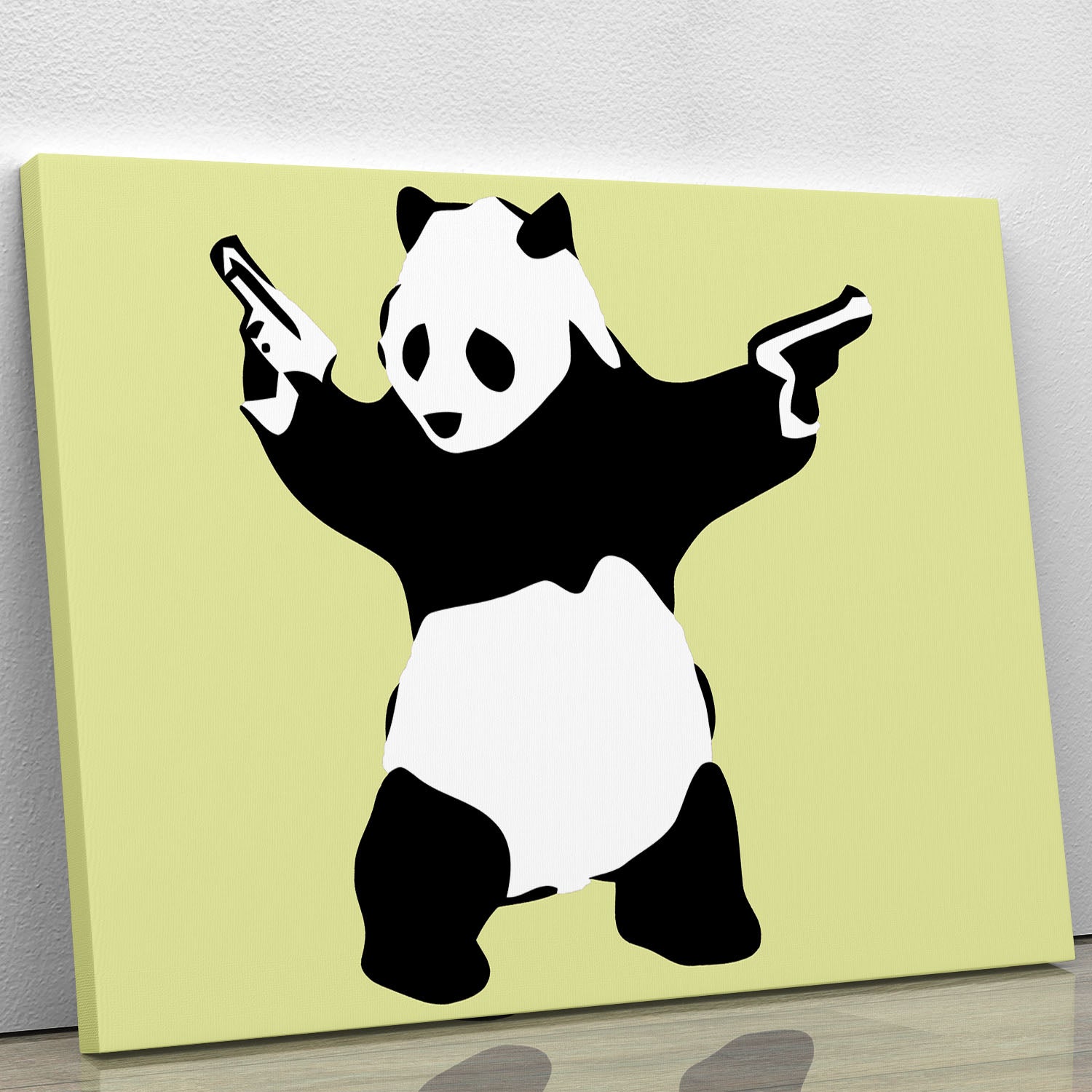 Banksy Panda Yellow Canvas Print or Poster - Canvas Art Rocks - 1