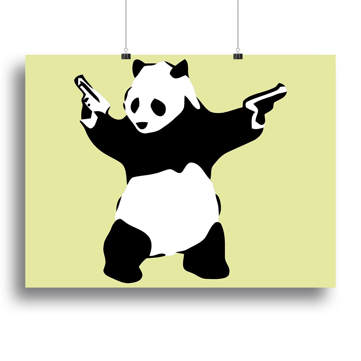 Banksy Panda Yellow Canvas Print or Poster - Canvas Art Rocks - 2