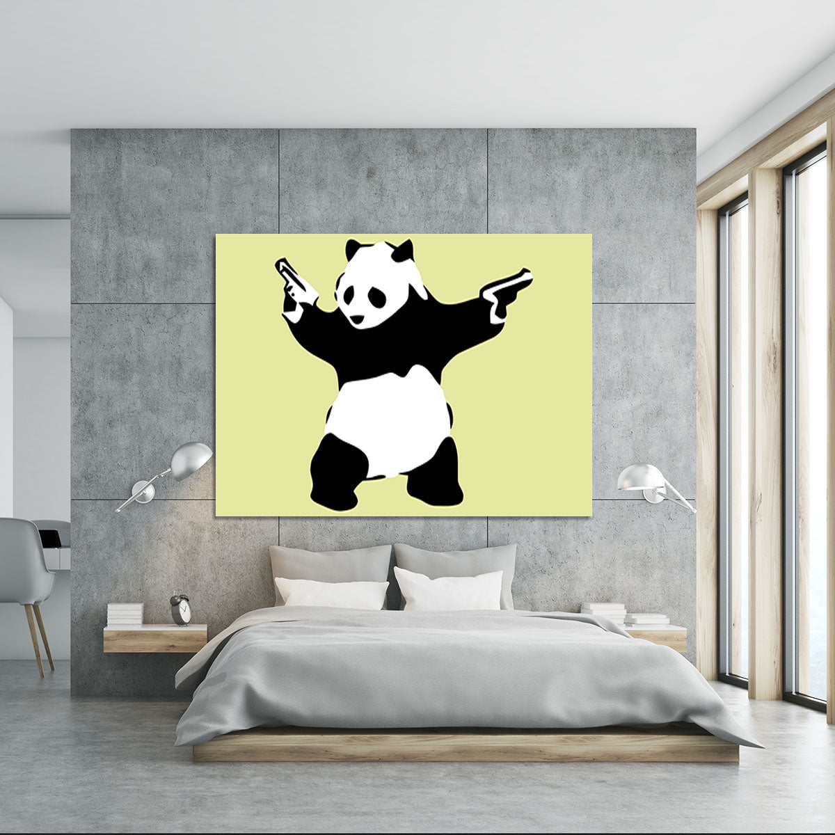 Banksy Panda Yellow Canvas Print or Poster - Canvas Art Rocks - 5