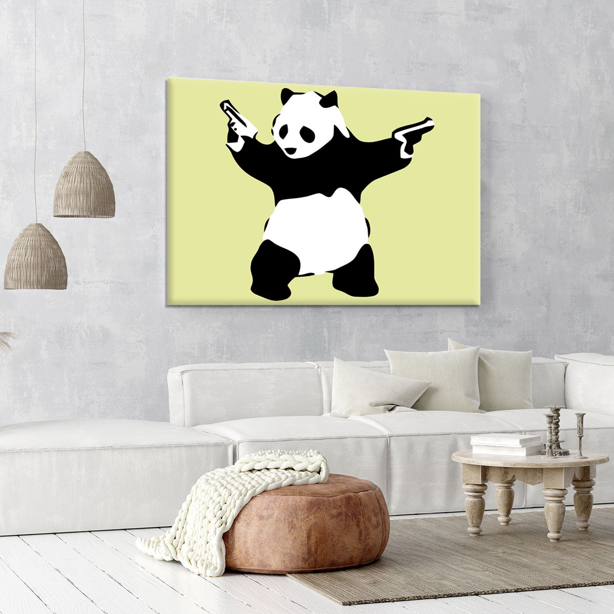 Banksy Panda Yellow Canvas Print or Poster - Canvas Art Rocks - 6