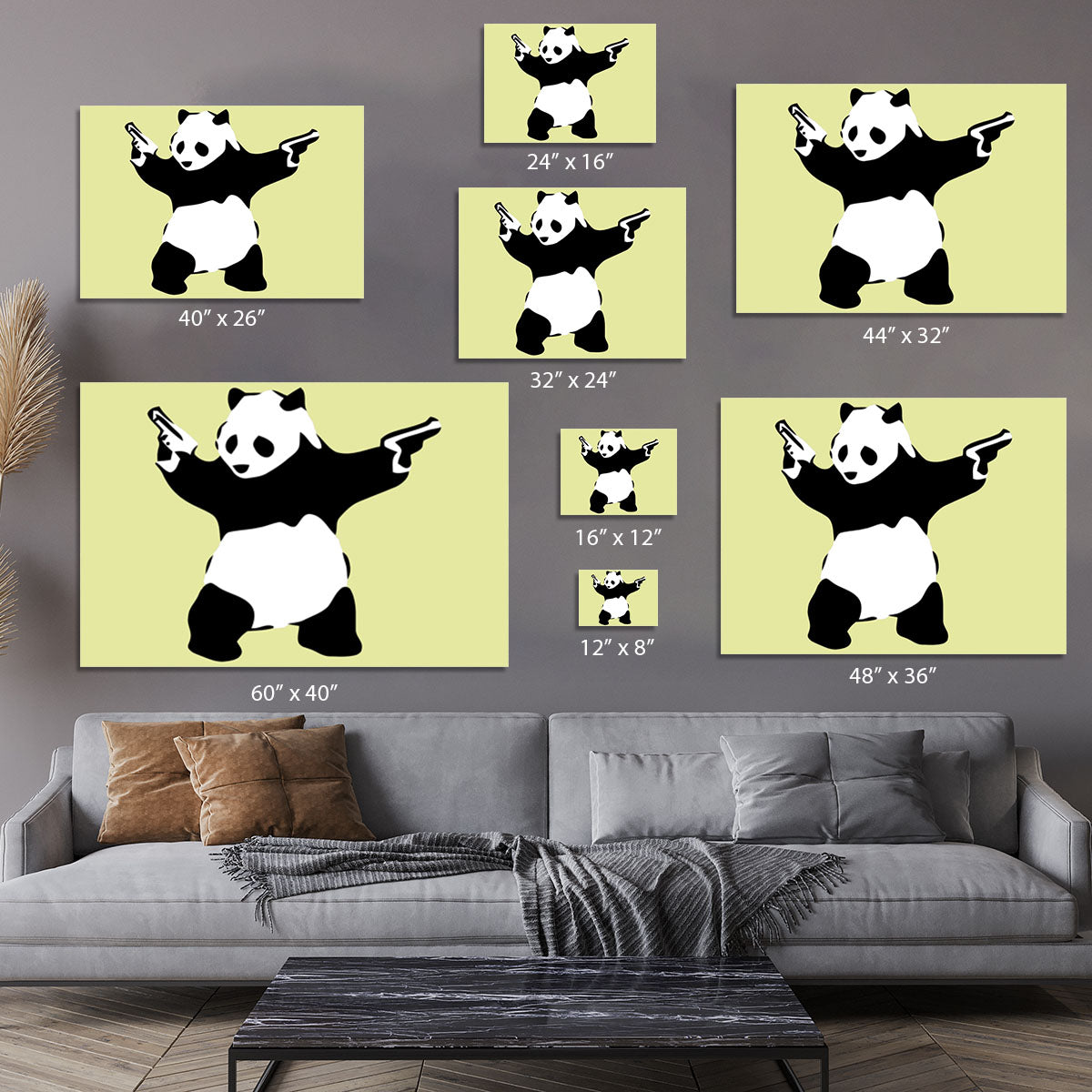 Banksy Panda Yellow Canvas Print or Poster - Canvas Art Rocks - 7