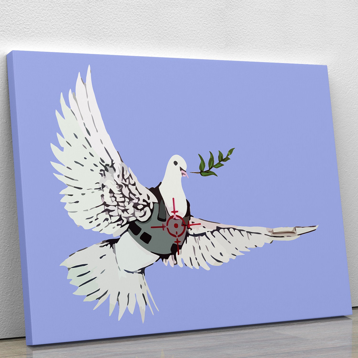 Banksy Peace Dove Blue Canvas Print or Poster - Canvas Art Rocks - 1