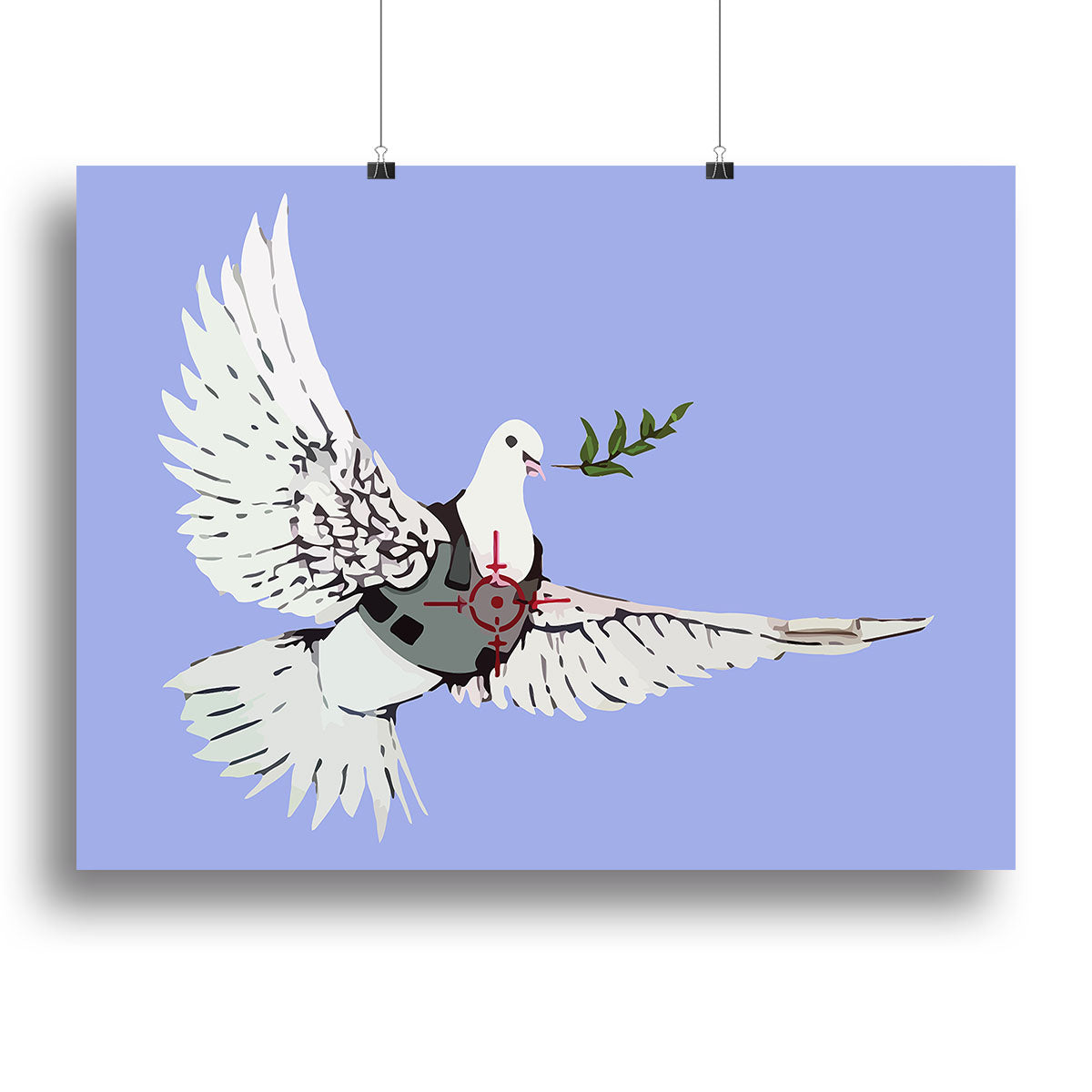 Banksy Peace Dove Blue Canvas Print or Poster - Canvas Art Rocks - 2