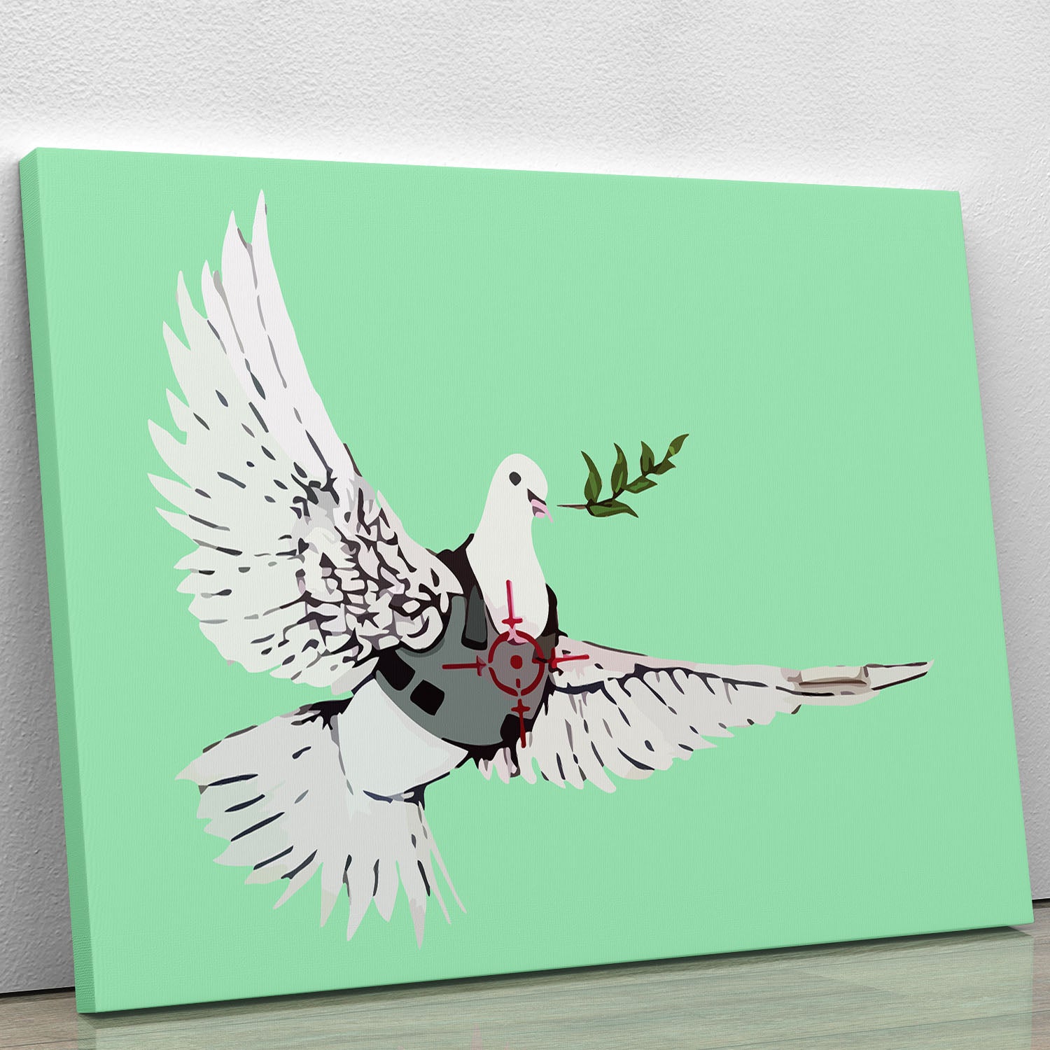 Banksy Peace Dove Green Canvas Print or Poster - Canvas Art Rocks - 1