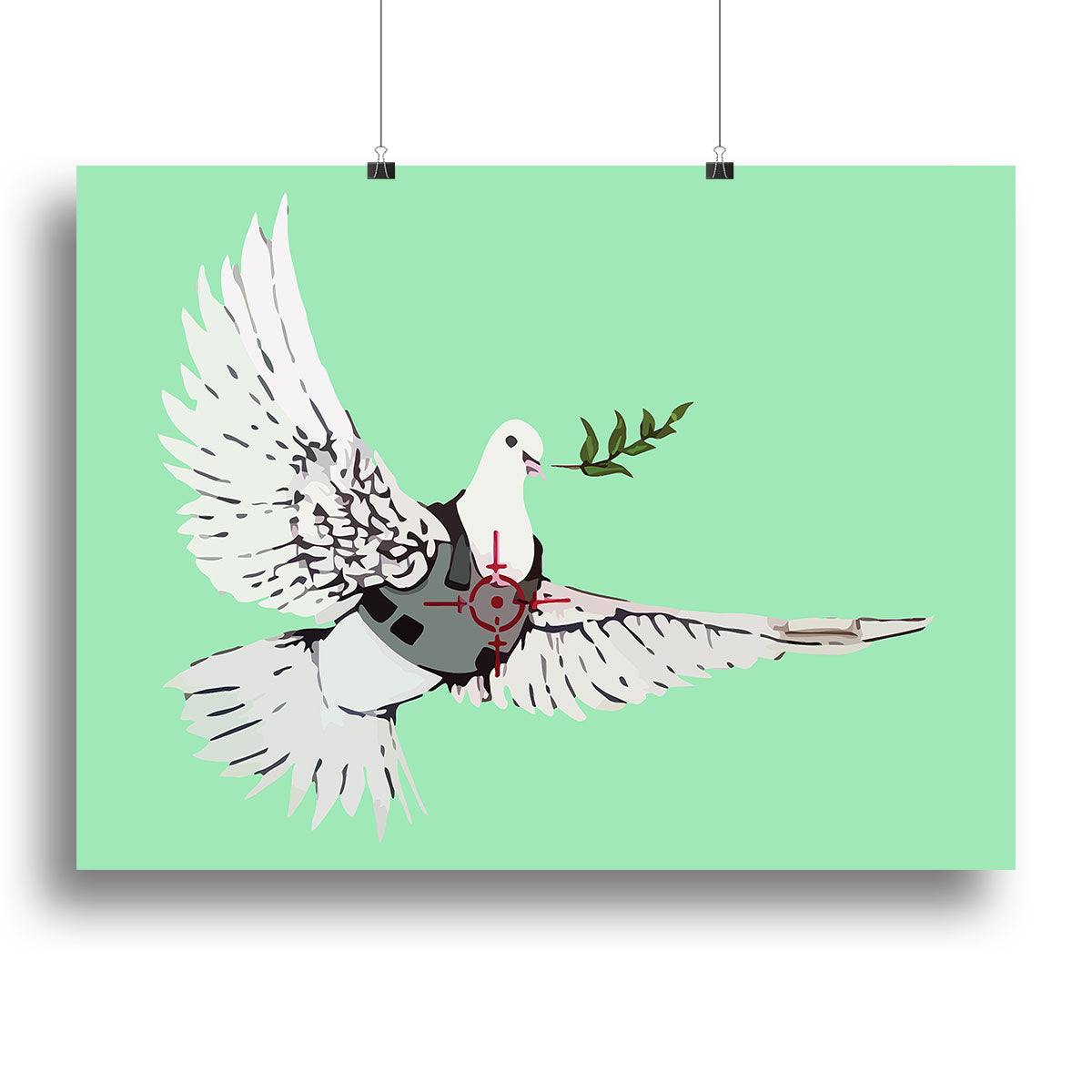 Banksy Peace Dove Green Canvas Print or Poster - Canvas Art Rocks - 2