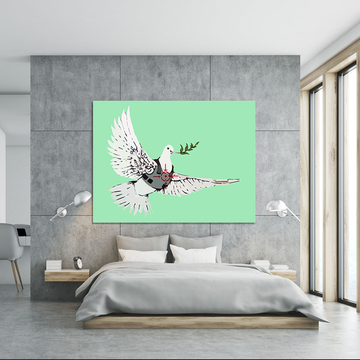 Banksy Peace Dove Green Canvas Print or Poster - Canvas Art Rocks - 5