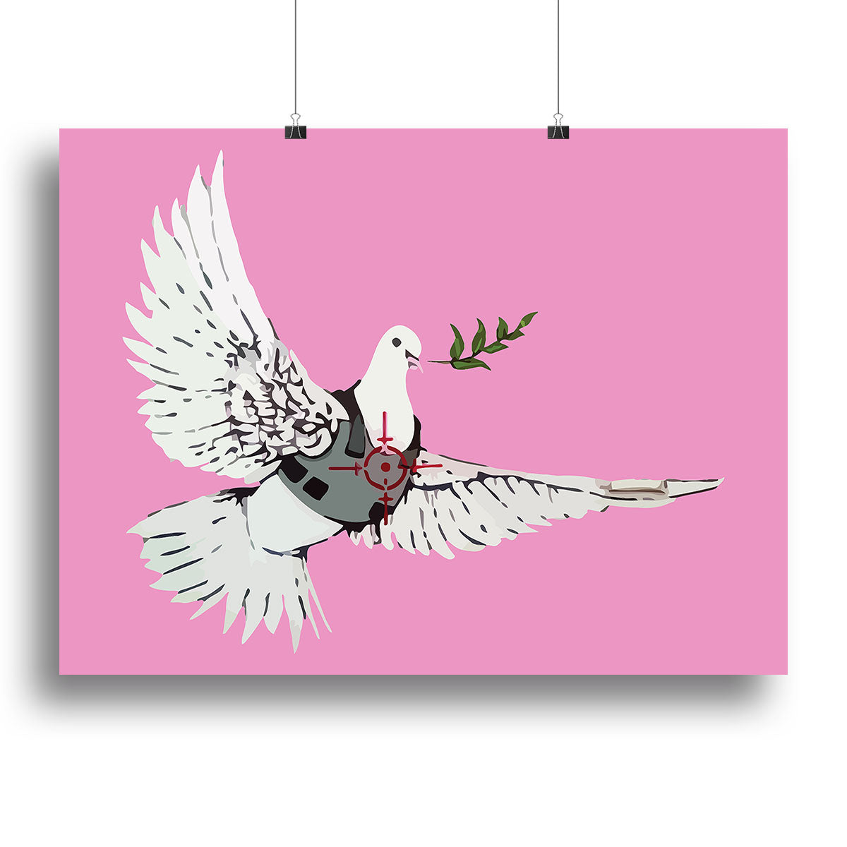 Banksy Peace Dove Pink Canvas Print or Poster - Canvas Art Rocks - 2