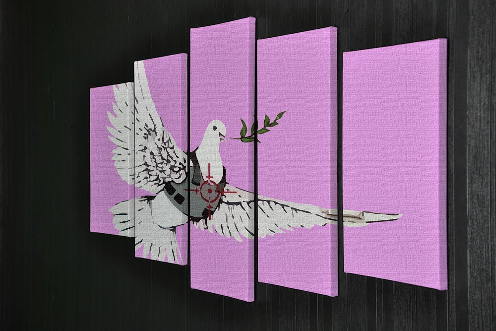 Banksy Peace Dove Purple 5 Split Panel Canvas - Canvas Art Rocks - 2