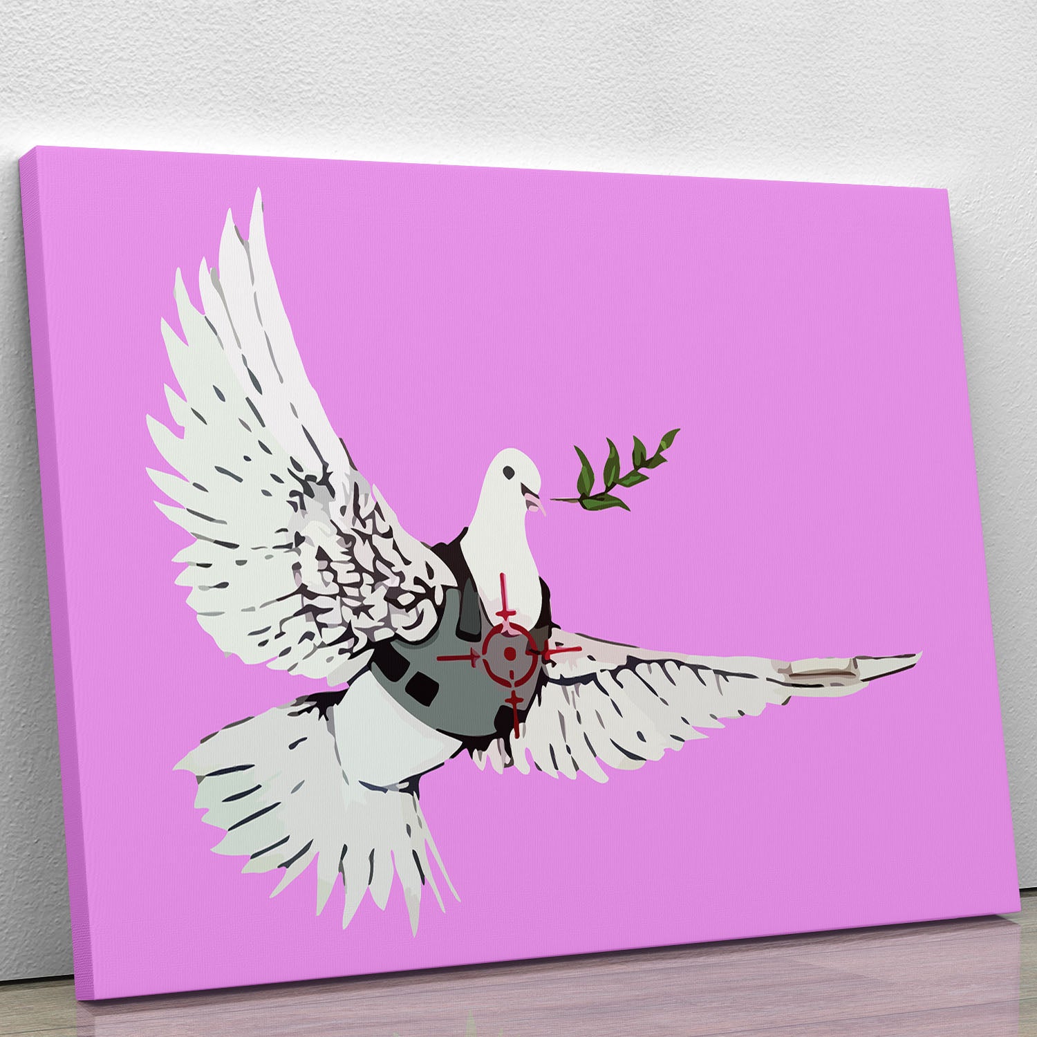 Banksy Peace Dove Purple Canvas Print or Poster - Canvas Art Rocks - 1