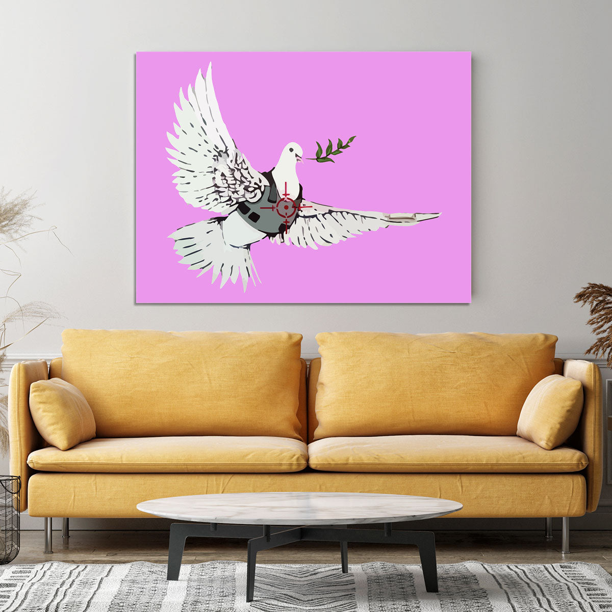 Banksy Peace Dove Purple Canvas Print or Poster - Canvas Art Rocks - 4